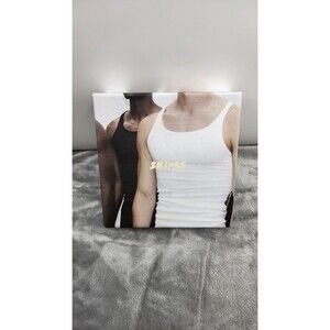 SKIMS Men's Large Onyx Cotton Rib Tank Top 3 Pack New